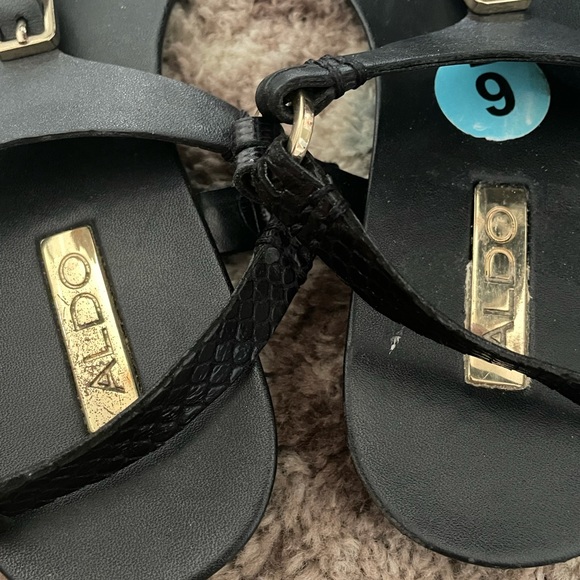 Aldo Black Buckle Strap Sandals - Picture 4 of 8